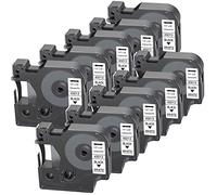 Leyf Lot de 10 rubans d'étiquettes compatibles avec Dymo D1 45013 S0720530 12 mm x 7 mm pour Dymo LabelManager 160 280 210D 360D 420P 500TS Labelpoint 250 150 450 Duo Noir sur blanc