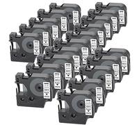 Leyf Lot de 20 rubans d'étiquettes compatibles avec Dymo D1 45013 S0720530 12 mm x 7 mm pour Dymo LabelManager 160 280 210D 360D 420P 500TS Labelpoint 250 150 450 Duo Imperméable Noir sur blanc