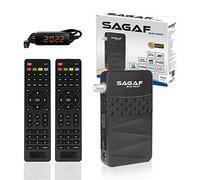Leyf & Sagaf SUD-0507 Mini Récepteur Satellite - DVB-S2 - Récepteur Numérique Full HD 1080p (HDTV, Scart, USB) Astra Hotbird Turksat - 2X Télécommande, Uniquement pour Les chaînes allemandes