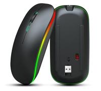 LEYF Souris sans Fil 3 Modes de Commutation Bluetooth 5.2 - Rechargeable - Souris sans Fil éclairée pour PC, Ordinateur Portable, Smart TV, Tablette, Android, Windows, Mac OS, silencieuse