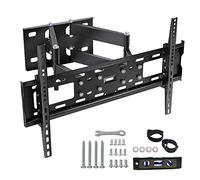 Leyf Support Mural TV réglable, inclinable et orientable - Support TV pour TV incurvé, TV Plat et moniteurs - VESA 400 x 600 Max (32''-75'') - 50 kg Max - Support TV incliné, pivotant