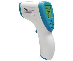 LEYF Thermomètre frontal numérique - Pour adultes, enfants et bébés - Écran LCD sans contact - Infrarouge sans contact - 3 couleurs - Affichage de l'écran - Alarme de fièvre