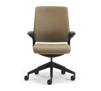 LEYFORM chaise de bureau à roulettes ASTRA avec dossier recouvert (Cat. E - Aluminium, polypropylène et tissu)