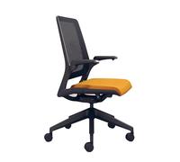 LEYFORM chaise de bureau à roulettes ASTRA avec dossier résille noir (Cat. B - Aluminium, polypropylène et tissu)