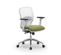 LEYFORM fauteuil de bureau SPRINT RE avec accoudoirs réglables en hauteur, base en aluminium poli et pièces en plastique blanc (Cat. D et [...]