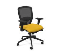 LEYFORM fauteuil de bureau SPRINT RE avec accoudoirs réglables en hauteur et la base noire (Cat. E et résille - Nylon et tissu)