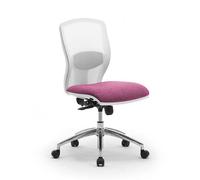 LEYFORM fauteuil de bureau SPRINT RE sans accoudoirs avec la base en aluminium poli et pièces en plastique blanc (Cat. F et résille - aluminium [...]