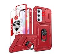 LeYi Coque compatible avec Samsung Galaxy A35-5G : coque de téléphone Galaxy A35 5G avec protecteur d'écran X2, coque de protection pour appareil photo et satnd magnétique, protection intégrale