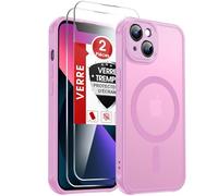 LeYi Coque Magnétique pour iPhone 13 6,1 Pouces, avec 2 Verre Trempé, Rose