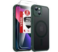 LeYi Coque Magnétique pour iPhone 13, avec 2 Verre Trempé, Vert