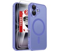 LeYi Coque Magnétique pour iPhone 16 6,1 Pouces, avec 2 Verre Trempé, Compatible avec MagSafe, Étui Housse Antichoc Bumper TPU Dos Translucide Mat Fine, Bleu Ciel