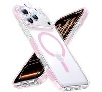 LeYi Coque magnétique pour iPhone 17 Pro Max, transparente compatible avec MagSafe, protecteur d'appareil photo intégré, 4,6 m, testé contre les chutes, anti-jaunissement, coque rigide transparente