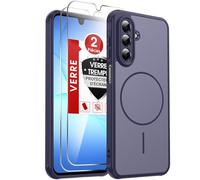 LeYi Coque Magnétique pour Samsung Galaxy A17 / A 17 5G, avec 2 Verre Trempé, Compatible avec MagSafe, Protection Intégrale de l'appareil Photo, Étui Housse Antichoc Bumper TPU, Bleu