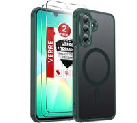 LeYi Coque Magnétique pour Samsung Galaxy A26 / A 26 5G, avec 2 Verre Trempé, Compatible avec MagSafe, Étui Housse Antichoc Bumper TPU Dos Translucide Mat Fine, Vert