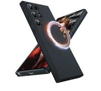 LeYi Coque Magnétique pour Samsung Galaxy S23 Ultra, Compatible avec MagSafe, Housse de Protection en Souple Silicone Liquide, Etui Antichoc Cover Mince pour Samsung Galaxy S23 Ultra - Noir