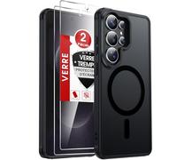 LeYi Coque Magnétique pour Samsung Galaxy S26 Ultra, avec 2 Verre Trempé, Compatible avec MagSafe, Étui Housse Antichoc Bumper TPU Dos Translucide Mat Fine, Noir