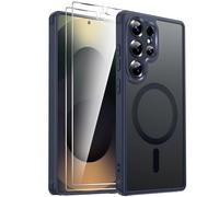 LeYi Coque Magnétique pour Samsung S25 Ultra, avec 2 Verre Trempé, Bleu