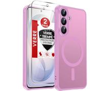 LeYi Coque Magnétique pour Samsung S26 FE / S26FE, avec 2 Verre Trempé-Rose