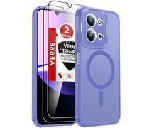 LeYi Coque Magnétique pour Xiaomi Redmi 15C / 15 C, avec 2 Verre Trempé, Compatible avec MagSafe, Étui Housse Antichoc Bumper TPU Dos Translucide Mat Fine, Bleu Ciel