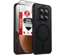 LeYi Coque Magnétique pour Xiaomi Redmi Note 15 Pro 5G, avec 2 Verre Trempé, Compatible avec MagSafe, Étui Housse Antichoc Bumper TPU Dos Translucide Mat Fine, Noir