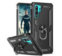 LeYi Coque pour Huawei P30 Pro/P30 Pro New Edition avec Anneau Support, Militaire Double Couche Renforcée Défense Bumper TPU Silicone Antichoc Armure Housse Etui pour Huawei P30 Pro Noir