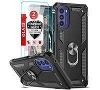 LeYi Coque pour Moto G 5G 2022, Motorola G 5G 2022 avec 2 protections d'écran en verre trempé pour homme et femme, [qualité militaire] Coque de protection avec support magnétique pour Moto G 5G 2022, noir