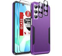LeYi Coque pour Moto G Pure - Coque Moto G Pure avec [2 protections d'écran en verre trempé], coque de protection intégrale antichoc en silicone liquide souple pour Motorola Moto G Pure, Violet