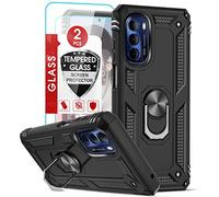 LeYi Coque pour Moto G Stylus 2022, Motorola G Stylus 2022 5G avec 2 protections d'écran en verre trempé, [qualité militaire] Coque de protection avec béquille magnétique pour Moto G Stylus 5G 2022, Noir
