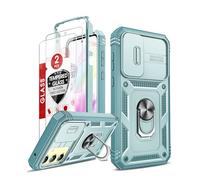 LeYi Coque pour Samsung A35 5G avec Anneau Support, Full Protection de la Caméra en PC Dur Anti-Chut Renforcée Armor Heavy Duty Antichoc Bumper Housse Etui Galaxy A35 5G-Vert