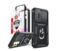 LeYi Coque pour Samsung A35 5G avec Anneau Support, Full Protection de la Caméra en PC Dur Anti-Chut Renforcée Armor Heavy Duty Antichoc Bumper Housse Etui Galaxy A35 5G-Noir
