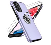 LeYi Coque pour Samsung Galaxy A13 4G avec 2 Verre Trempé Vitre Protection et Anneau Telephone, Rigide Militaire PC et TPU Silicone Etui Antichoc Housse pour Samsung A 13 4G - Mauve