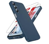 LeYi Coque pour Samsung Galaxy A16 5G Anneau avec 2*Verre Trempé, Housse de Protection en Souple Silicone Liquide, Etui Antichoc Cover Ultra Mince pour Samsung Galaxy A16 5G - Bleu