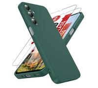 LeYi Coque pour Samsung Galaxy A16 5G Anneau avec 2*Verre Trempé, Housse de Protection en Souple Silicone Liquide, Etui Antichoc Cover Ultra Mince pour Samsung Galaxy A16 5G - Vert