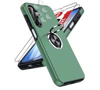 LeYi Coque pour Samsung Galaxy A17 5G/4G avec 2 Verre Trempé Protection écran, 2 Film Protecteur pour Caméra, Hard Militaire PC et TPU Housse Antichoc Magsafe Anneau hülle für A 17 5G - Vert Clair