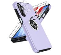 LeYi Coque pour Samsung Galaxy A17 5G avec 2 Verre Trempé Vitre Protection, 2 Protection Camera et Anneau Telephone Invisible, Militaire PC et TPU Etui Antichoc Housse pour Samsung A17 5G - Mauve
