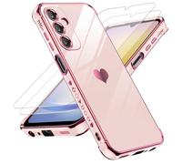 LeYi Coque pour Samsung Galaxy A25 5G avec 2 Verre Trempé, Etui Silicone Anti-Rayures, Housse de Protection Souple TPU, Coque Antichoc Mince pour Samsung Galaxy A 25 5G - Rose