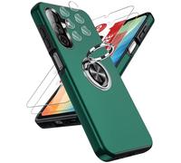LeYi Coque pour Samsung Galaxy A26 / A 26 5G avec 2 Verre Trempé 2 Protection Camera, Telephone 256 Go/128 de Housses Protection Téléphone Case Portables Silicone Antichoc et Anneau Étui - Vert