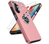 LeYi Coque pour Samsung Galaxy A26 / A 26 5G avec 2 Verre Trempé 2 Protection Camera, Telephone 256 Go/128 de Housses Protection Téléphone Case Portables Silicone Antichoc et Anneau Étui - Rose