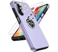 LeYi Coque pour Samsung Galaxy A26 / A 26 5G avec 2 Verre Trempé 2 Protection Camera, Telephone 256 Go/128 de Housses Protection Téléphone Case Portables Silicone Antichoc et Anneau Étui - Mauve