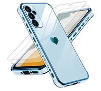 LeYi Coque pour Samsung Galaxy A34 5G avec 2 Verre Trempé, Etui Silicone Anti-Rayures, Housse de Protection Souple TPU, Coque Antichoc Mince pour Samsung Galaxy A 34 5G - Bleu