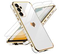 LeYi Coque pour Samsung Galaxy A34 5G avec 2 Verre Trempé, Etui Silicone Anti-Rayures, Housse de Protection Souple TPU, Coque Antichoc Mince pour Samsung Galaxy A 34 5G - Blanc