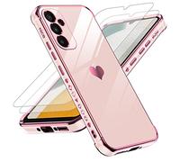 LeYi Coque pour Samsung Galaxy A34 5G avec 2 Verre Trempé, Etui Silicone Anti-Rayures, Housse de Protection Souple TPU, Coque Antichoc Mince pour Samsung Galaxy A 34 5G - Rose