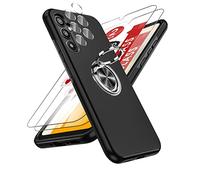 LeYi Coque pour Samsung Galaxy A34 5G avec 2 Verre Trempé Vitre Protection, 2 Protection Camera et Anneau Telephone, Militaire PC et TPU Silicone Etui Antichoc Housse pour Samsung A 34 - Noir