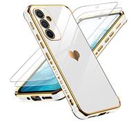 LeYi Coque pour Samsung Galaxy A54 5G avec 2 Verre Trempé, Etui Silicone Anti-Rayures, Housse de Protection Souple TPU, Coque Antichoc Mince pour Samsung Galaxy A 54 5G - Blanc