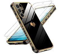 LeYi Coque pour Samsung Galaxy A54 5G avec 2 Verre Trempé, Etui Silicone Anti-Rayures, Housse de Protection Souple TPU, Coque Antichoc Mince pour Samsung Galaxy A 54 5G - Noir
