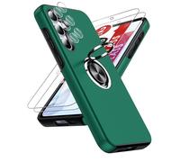 LeYi Coque pour Samsung Galaxy A55 5G avec 2 Verre Trempé Vitre Protection, 2 Protection Camera et Anneau Telephone Invisible, Militaire PC et TPU Etui Antichoc Housse pour Samsung A 55 - Vert