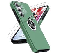 LeYi Coque pour Samsung Galaxy A55 5G avec 2 Verre Trempé Vitre Protection, 2 Protection Camera et Anneau Telephone Invisible, Militaire PC et TPU Etui Antichoc Housse pour Samsung A 55 - Vert Clair
