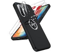 LeYi Coque pour Samsung Galaxy A56 5G / A36 avec 2 Verre Trempé Vitre Protection, 2 Protection Camera et Anneau Telephone Invisible, Militaire PC et TPU Etui Antichoc Housse pour Samsung A 56 - Noir