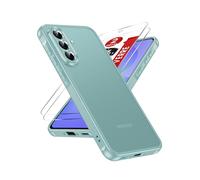 LeYi Coque pour Samsung Galaxy A56/A 56 5G avec 2 Verre Trempé, Protection Caméra & Écran Finition Mate Etui Anti-Empreintes, Design Semi-Transparent TPU/PC Antichoc Housse - Vert Menthe
