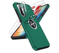 LeYi Coque pour Samsung Galaxy A56/A 56 avec 2 Verre Trempé Vitre Protection, 2 Protection Camera et Anneau Telephone Invisible, Militaire PC et TPU Etui Antichoc Housse pour Samsung A56 - Vert